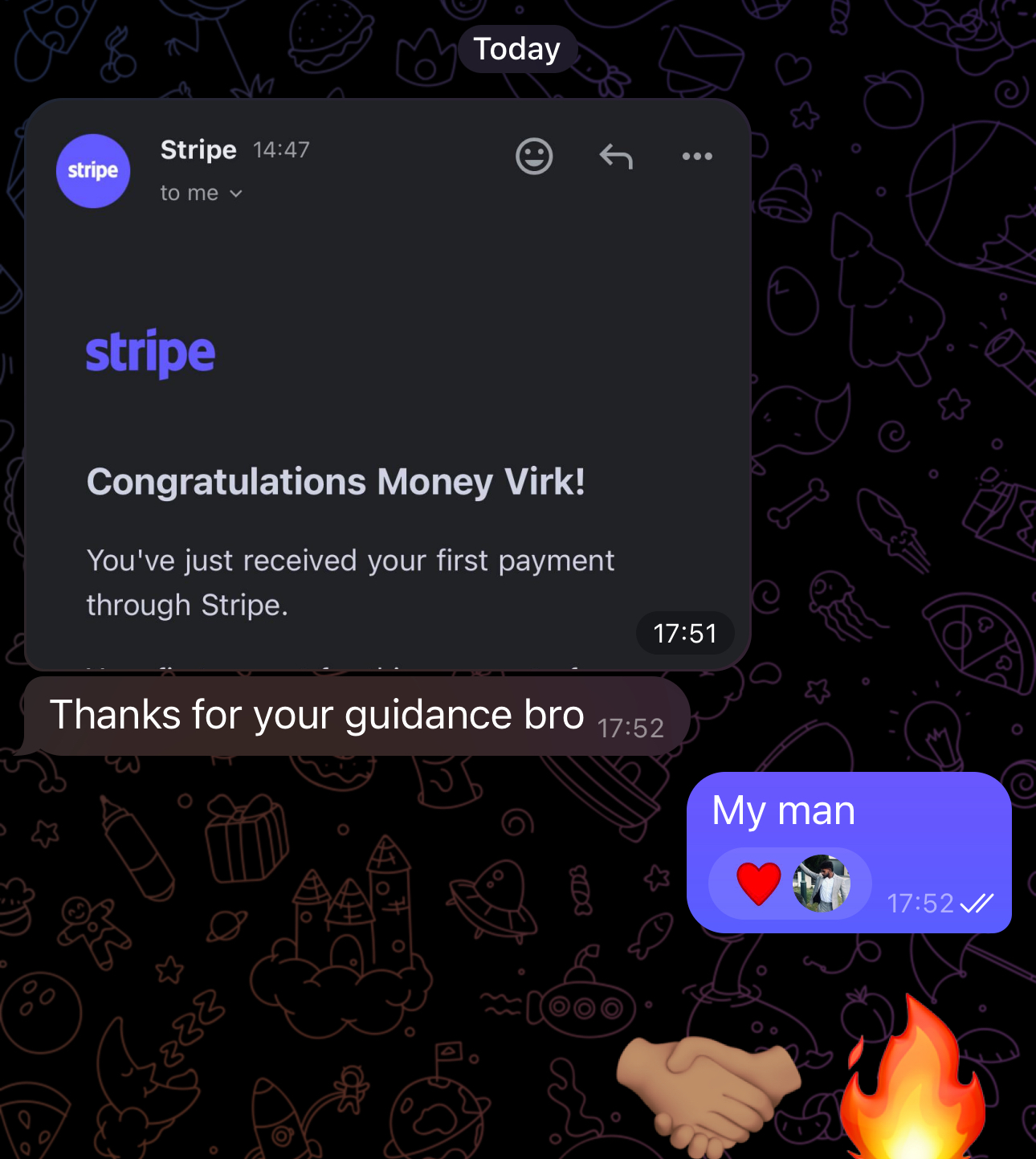 First payment received